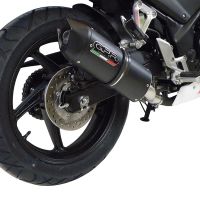 Scarico compatibile con Honda Cbr 300 R 2014-2016, Furore Nero, Terminale di scarico omologato,fornito con db killer estraibile,catalizzatore e collettore