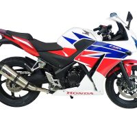 Exhaust compatible with Honda Cbr 300 R 2014-2016, Gpe Ann. titanium, Homologated legal slip-on exhaust including removable db killer, link pipe and catalyst 