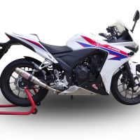 Exhaust system compatible with Honda Cbr 500 R 2023-2024, Deeptone Inox, Homologated legal slip-on exhaust including removable db killer and link pipe 