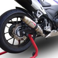 Exhaust system compatible with Honda Cbr 500 R 2023-2024, Deeptone Inox, Homologated legal slip-on exhaust including removable db killer and link pipe 