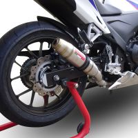 Exhaust system compatible with Honda Cbr 500 R 2012-2018, Deeptone Inox, Racing slip-on exhaust including link pipe 