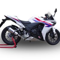 Exhaust system compatible with Honda Cbr 500 R 2012-2018, GP Evo4 Titanium, Homologated legal slip-on exhaust including removable db killer and link pipe 