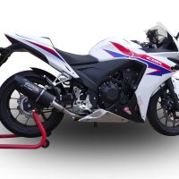 Exhaust compatible with Honda Cbr 500 R 2023-2024, Furore Nero, Homologated legal slip-on exhaust including removable db killer and link pipe 