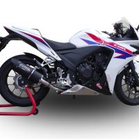 Scarico compatibile con Honda Cbr 500 R 2012-2018, Furore Nero, Terminale di scarico racing, con raccordo, senza omologazione