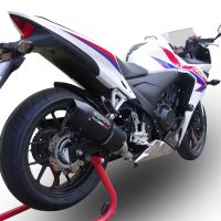 Exhaust system compatible with Honda Cbr 500 R 2012-2016, Furore Nero, Homologated legal slip-on exhaust including removable db killer and link pipe 