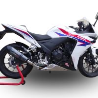 Exhaust system compatible with Honda Cbr 500 R 2012-2018, GP Evo4 Poppy, Homologated legal slip-on exhaust including removable db killer and link pipe 