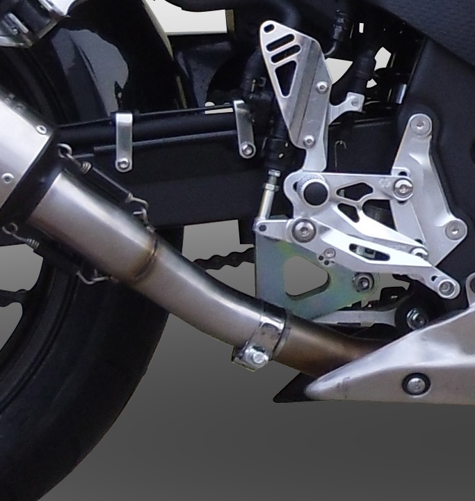 Exhaust system compatible with Honda Cbr 500 R 2012-2018, M3 Titanium Natural, Racing slip-on exhaust including link pipe 