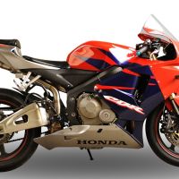 Scarico compatibile con Honda Cbr 600 Rr 2003-2004, Deeptone Inox, Terminale di scarico omologato,fornito con db killer estraibile,catalizzatore e collettore