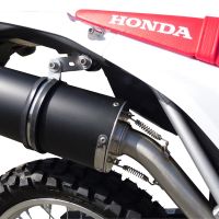 Scarico compatibile con Honda Crf 250 M 2013-2016, Satinox, Scarico completo omologato,fornito con db killer estraibile,catalizzatore e collettore