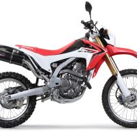 Exhaust system compatible with Honda Crf 250 L 2013-2016, Furore Nero, Homologated legal full system exhaust, including removable db killer and catalyst 