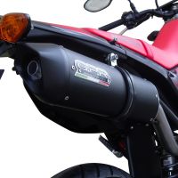 Exhaust system compatible with Honda Crf 250 M 2013-2016, Furore Nero, Homologated legal full system exhaust, including removable db killer and catalyst 