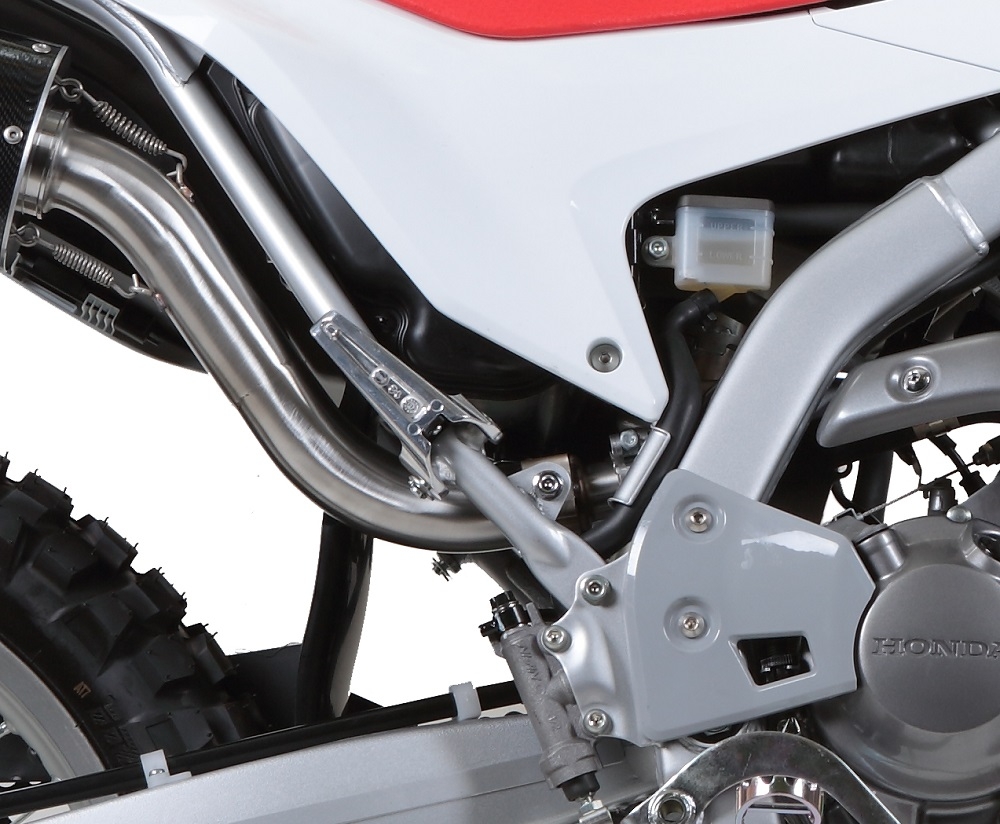 Exhaust system compatible with Honda Crf 300 L / Rally 2021-2024, Dual Inox, Homologated legal slip-on exhaust including removable db killer, link pipe and catalyst 
