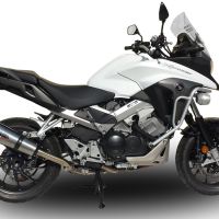 Scarico compatibile con Honda Crossrunner 800 Vfr 800 X 2017-2020, GP Evo4 Titanium, Scarico omologato, silenziatore con db killer estraibile e raccordo specifico