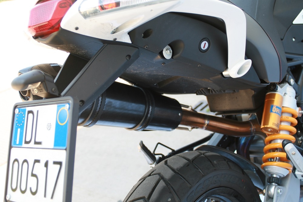 Scarico compatibile con Moto Morini Gran passo 1200 2008-2011, Gpe Ann. titanium, Scarico omologato, silenziatore con db killer estraibile e raccordo specifico