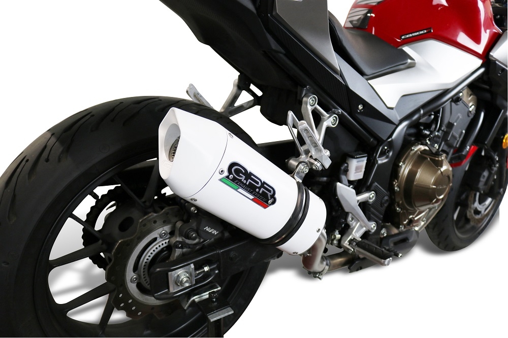 Scarico compatibile con Honda Cb 500 F 2021-2025, Albus Evo4, Scarico omologato, silenziatore con db killer estraibile e raccordo specifico