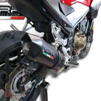 Exhaust system compatible with Honda Cb 500 F 2021-2024, Furore Evo4 Nero, Homologated legal slip-on exhaust including removable db killer and link pipe 