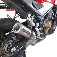 Exhaust system compatible with Honda Cb 500 X 2016-2018, M3 Inox , Homologated legal slip-on exhaust including removable db killer and link pipe 