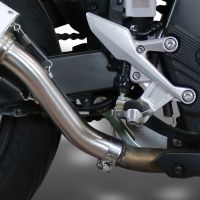Exhaust system compatible with Honda Cb 500 F 2021-2024, GP Evo4 Black Titanium, Homologated legal slip-on exhaust including removable db killer and link pipe 