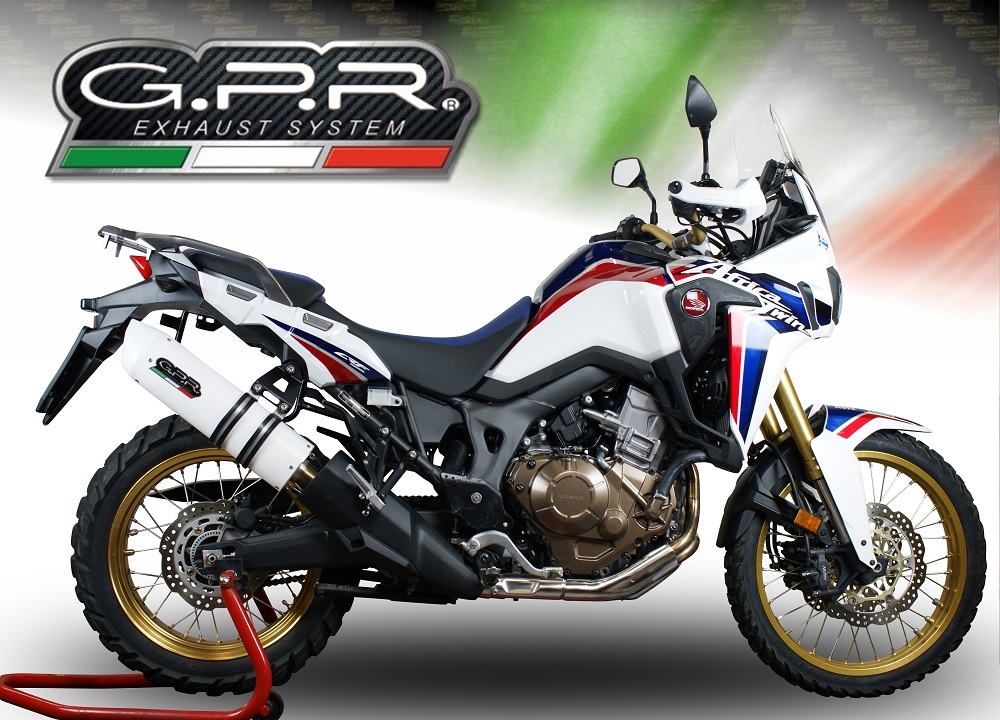 Scarico compatibile con Honda Crf 1000 L Africa Twin 2018-2020, Albus Evo4, Scarico omologato, silenziatore con db killer estraibile e raccordo specifico