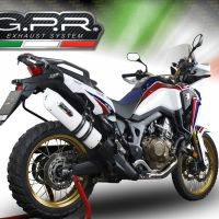 Scarico compatibile con Honda Crf 1000 L Africa Twin 2015-2017, Albus Ceramic, Scarico omologato, silenziatore con db killer estraibile e raccordo specifico