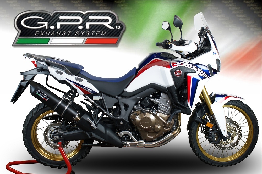 Exhaust compatible with Honda Crf 1000 L Africa Twin 2018-2020, Furore Evo4 Nero, Homologated legal slip-on exhaust including removable db killer and link pipe 