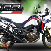 Exhaust compatible with Honda Crf 1000 L Africa Twin 2018-2020, Furore Evo4 Nero, Homologated legal slip-on exhaust including removable db killer and link pipe 