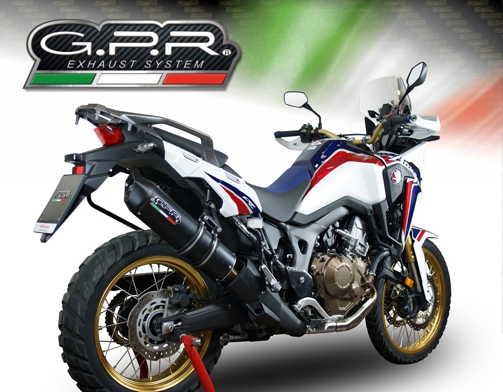 Exhaust compatible with Honda Crf 1000 L Africa Twin 2018-2020, Furore Evo4 Nero, Homologated legal slip-on exhaust including removable db killer and link pipe 