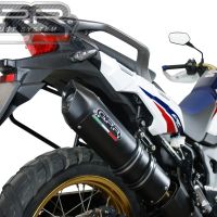 Scarico compatibile con Honda Crf 1000 L Africa Twin 2015-2017, Furore Nero, Scarico omologato, silenziatore con db killer estraibile e raccordo specifico