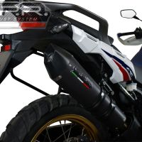 Exhaust system compatible with Honda Crf 1000 L Africa Twin 2015-2017, Gpe Ann. Black titanium, Homologated legal slip-on exhaust including removable db killer and link pipe 