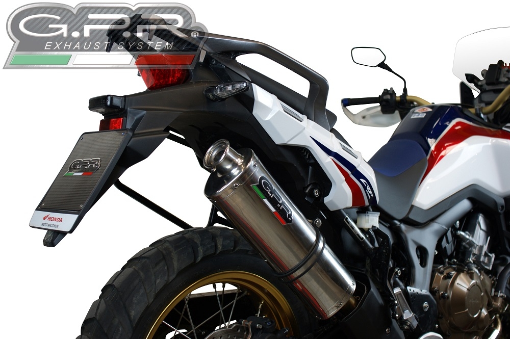 Exhaust system compatible with Honda Crf 1000 L Africa Twin 2015-2017, Trioval, Homologated legal slip-on exhaust including removable db killer and link pipe 