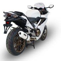 Scarico compatibile con Honda Vfr 800 F 2014-2016, Albus Ceramic, Scarico omologato, silenziatore con db killer estraibile e raccordo specifico