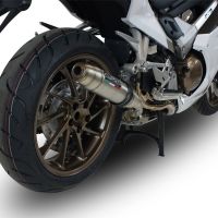 Scarico compatibile con Honda Vfr 800 F 2014-2016, Deeptone Inox, Scarico omologato, silenziatore con db killer estraibile e raccordo specifico