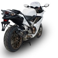 Exhaust compatible with Honda Vfr 800 F 2017-2020, Furore Evo4 Nero, Homologated legal slip-on exhaust including removable db killer and link pipe 