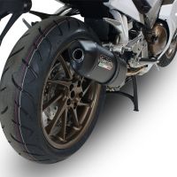 Scarico compatibile con Honda Vfr 800 F 2014-2016, Furore Nero, Scarico omologato, silenziatore con db killer estraibile e raccordo specifico