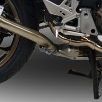 Exhaust system compatible with Honda Vfr 800 F 2017-2020, Trioval, Homologated legal slip-on exhaust including removable db killer and link pipe 