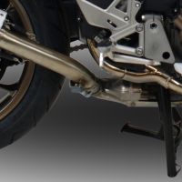 Scarico compatibile con Honda Vfr 800 F 2017-2020, GP Evo4 Poppy, Scarico omologato, silenziatore con db killer estraibile e raccordo specifico