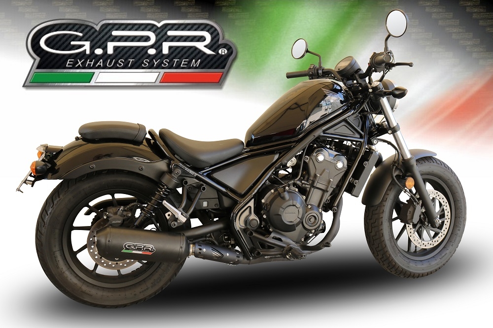 Scarico compatibile con Honda Cmx 500 Rebel 2021-2023, Ghisa , Scarico omologato, silenziatore con db killer estraibile e raccordo specifico