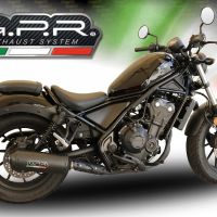 Scarico compatibile con Honda Cmx 300 Rebel 2021-2023, Ghisa , Scarico omologato, silenziatore con db killer estraibile e raccordo specifico