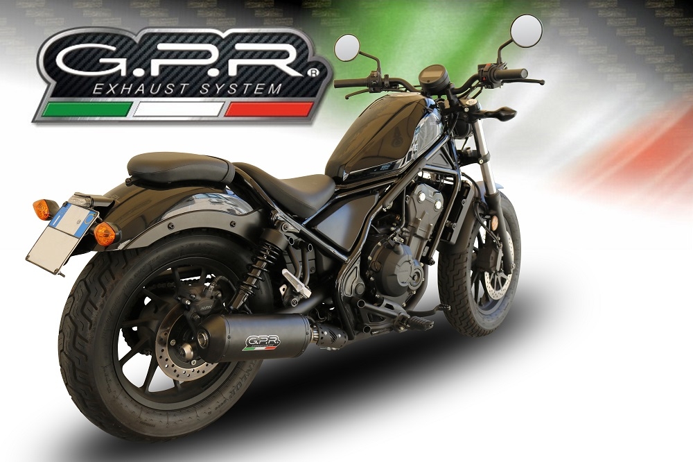 Scarico compatibile con Honda Cmx 500 Rebel 2021-2023, Ghisa , Scarico omologato, silenziatore con db killer estraibile e raccordo specifico