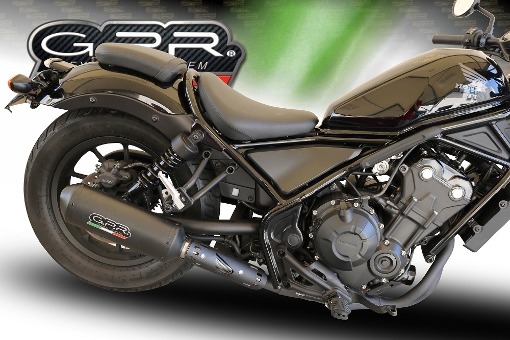 Scarico compatibile con Honda Cmx 500 Rebel 2021-2023, Ghisa , Scarico omologato, silenziatore con db killer estraibile e raccordo specifico