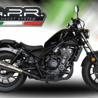 Exhaust system compatible with Honda Cmx 300 Rebel 2021-2023, Powercone Evo, Homologated legal slip-on exhaust including removable db killer and link pipe 