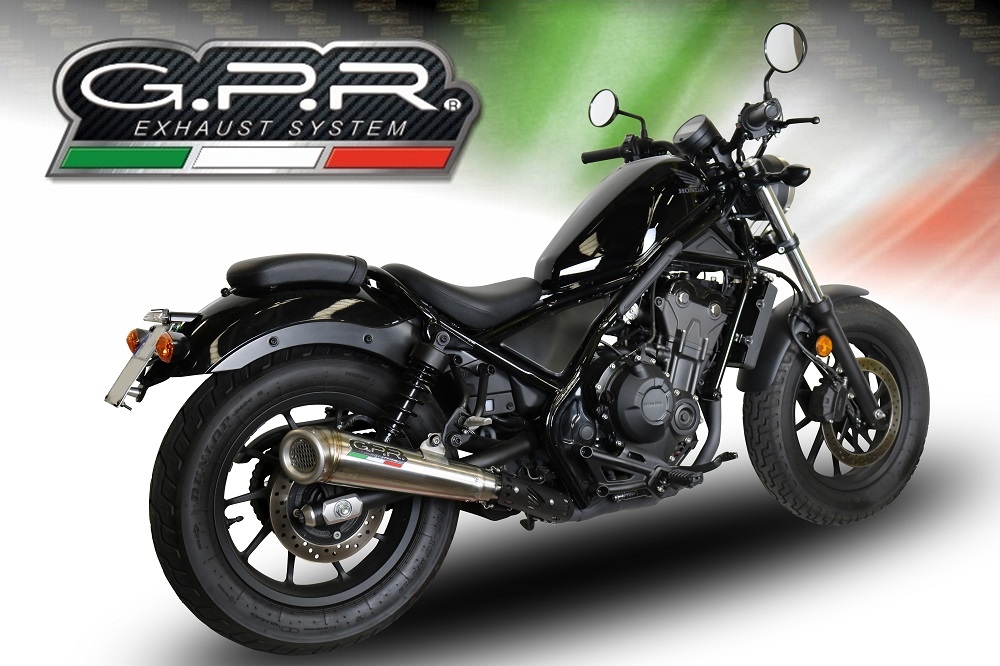 Scarico GPR compatibile con  Honda Cmx 500 Rebel 2021-2023, Powercone Evo, Scarico omologato, silenziatore con db killer estraibile e raccordo specifico
