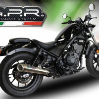 Exhaust system compatible with Honda Cmx 300 Rebel 2021-2023, Powercone Evo, Homologated legal slip-on exhaust including removable db killer and link pipe 