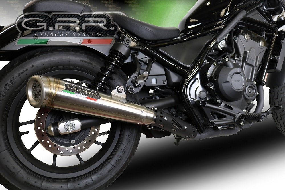 Exhaust system compatible with Honda Cmx 300 Rebel 2017-2020, Powercone Evo, Homologated legal slip-on exhaust including removable db killer and link pipe 