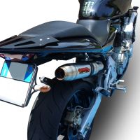 Exhaust system compatible with Honda Hornet Cb 600 F 2003-2006, Deeptone Inox, Homologated legal slip-on exhaust including removable db killer and link pipe 