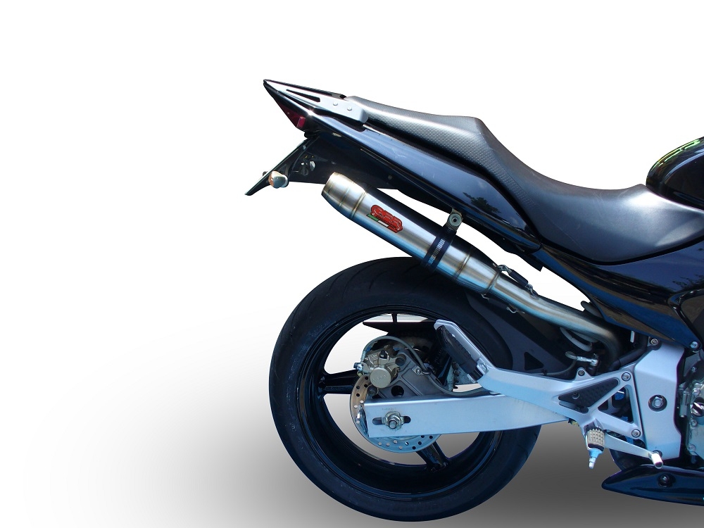 Scarico compatibile con Honda Hornet Cb 600 F 2003-2006, Deeptone Inox, Terminale di scarico omologato,fornito con db killer estraibile,catalizzatore e collettore