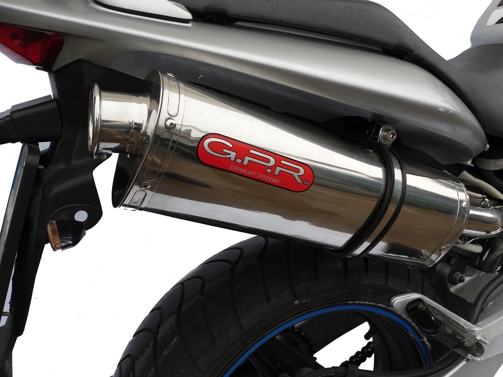 Exhaust system compatible with Honda Hornet Cb 600 F 2003-2006, Trioval, Homologated legal slip-on exhaust including removable db killer and link pipe 