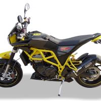 Exhaust compatible with Husqvarna Nuda 900 - Nuda 900 R 2012-2013, Furore Nero, Homologated legal slip-on exhaust including removable db killer and link pipe 