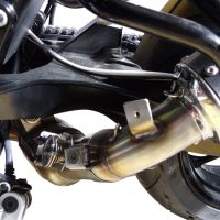 Exhaust system compatible with Husqvarna Nuda 900 - Nuda 900 R 2012-2013, Gpe Ann. Poppy, Homologated legal slip-on exhaust including removable db killer and link pipe 