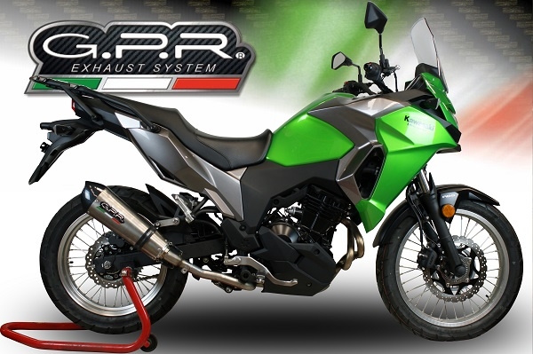 Scarico compatibile con Kawasaki Versys-X 250 2017-2020, GP Evo4 Titanium, Terminale di scarico omologato,fornito con db killer estraibile,catalizzatore e collettore